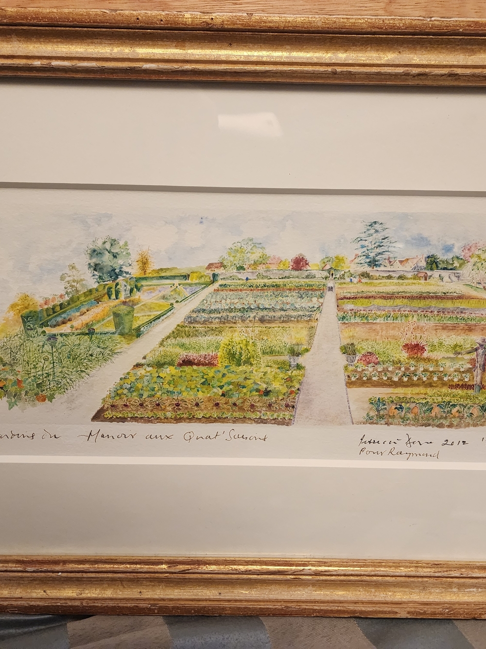 FOODIES ALERT! Michelin *, Signed, #'d Maison Aux Quat Saison Garden Watercolor